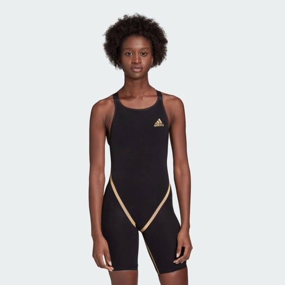 adidas Other - 🎉Host Pick🎉 NWT Adidas: 22” Women’s Black/Gold Reflective Adizero Swimsuit